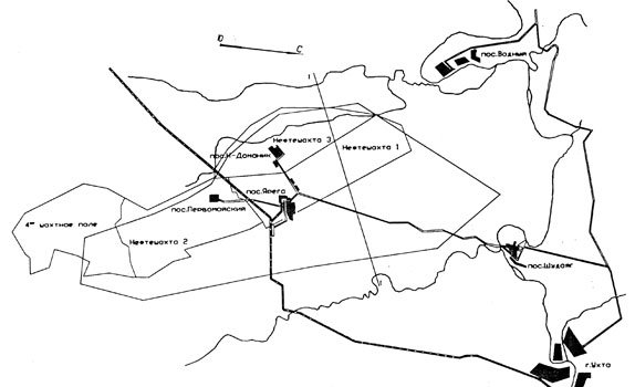 План поверхности Ярегского нефтетитанового месторождения